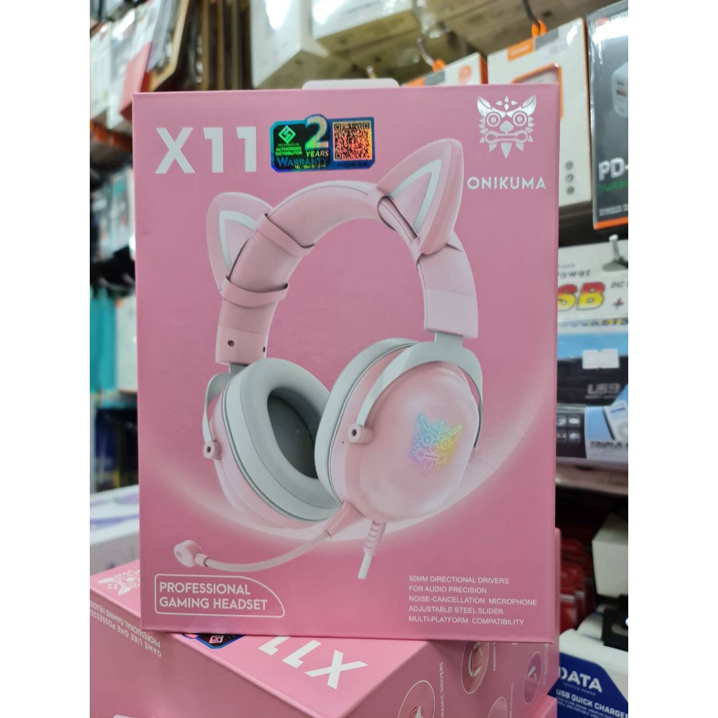 ONIKUMA X11 Cat Ears Gaming Headset Wired Over Ear Gaming รูปที่ 5