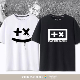 เสื้อยืด Martin Garrix MartinGarrix ดนตรีอิเล็กทรอนิกส์ DJ พิมพ์เสื้อยืดแขนสั้นชายแบรนด์น้ำหลวมสบายๆ