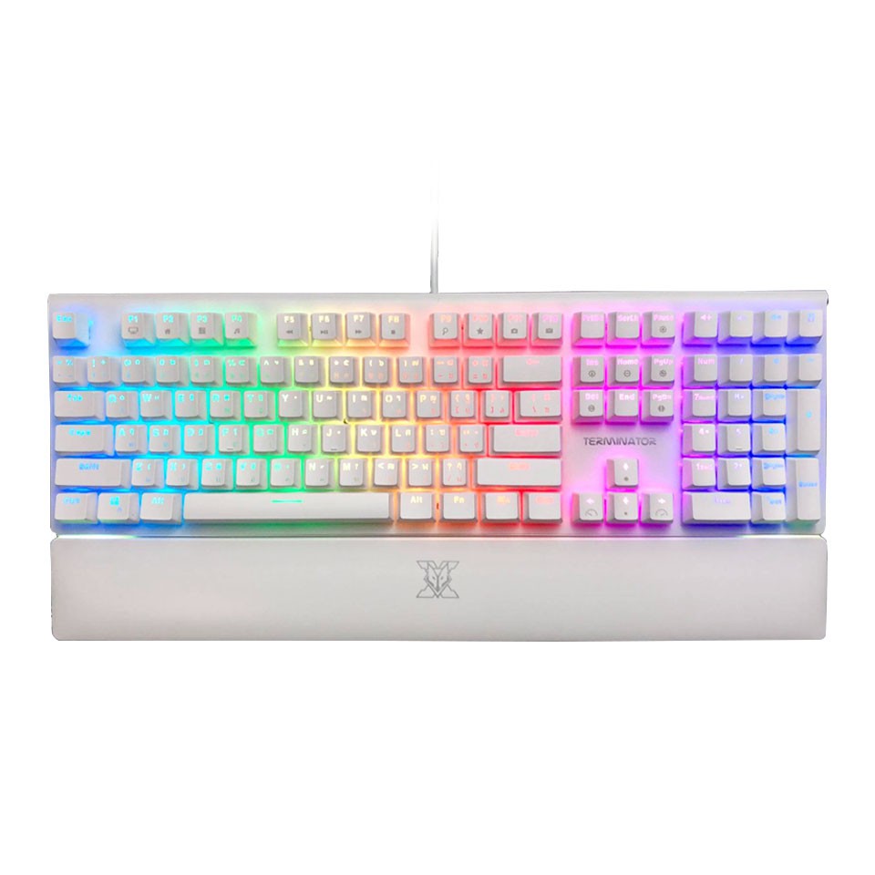 [ทักแชทรับโค้ด] NUBWO X30 TERMINATOR White RGB Mechanical Gaming Keyboard คีย์บอร์ดเกมมิ่ง - (White) 8BuJ