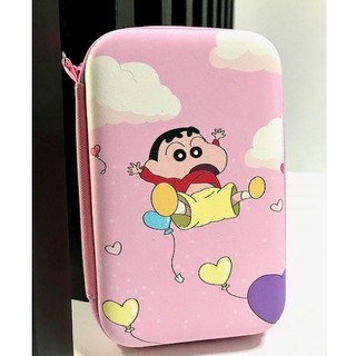 Shin chan กล่องเก็บสายชาร์จ  กล่องใส่ PWB  HDD , หูฟัง , เอนกประสงค์, Size XL ลาย  ชินจัง ชมพู   งานดี eva BY  MANOPNEST