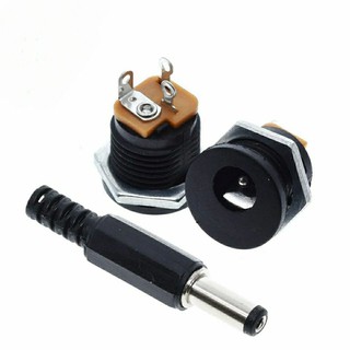 ปลั๊ก+แจ๊คติดแท่น​ 12V 3A Plastic Male Plugs + Female Socket Panel Mount Jack Dc Power Connector3