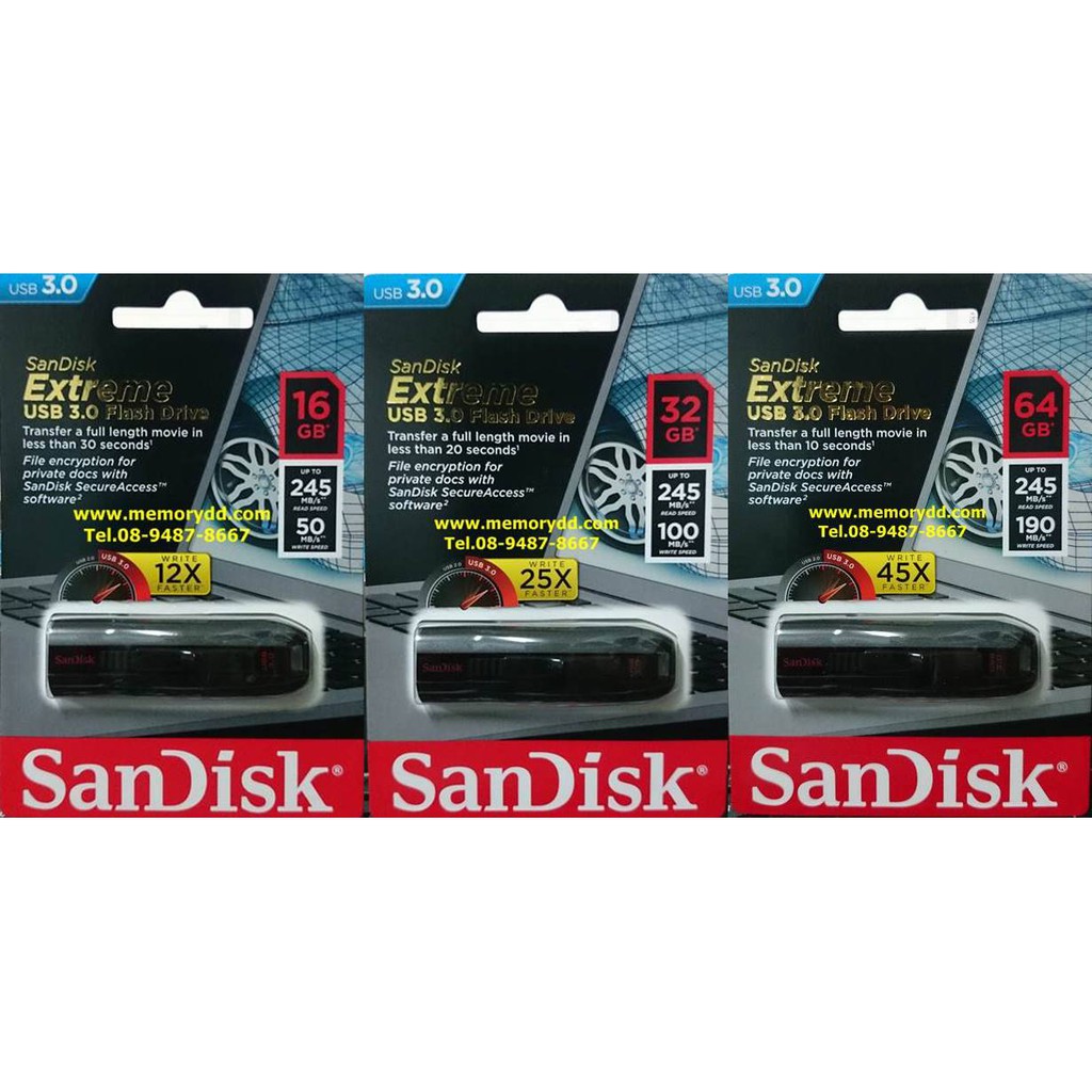 Sandisk Flashdrive Extreme 16GB/64GB USB3.0 ประกันSynnex LT