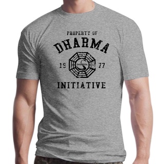 T-shirt  ใหม่ เสื้อยืดผ้าฝ้าย พิมพ์ลาย Dharma Initiative 1977 TV Program Lost เข้ากับทุกการแต่งกาย แฟชั่นสําหรับผู้ชายS-