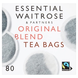 Waitrose Essential Original Blend Round Tea Bags เวทโทร ออริจินอล เบลนด์ ชาอังกฤษ 3g. x 80ซอง