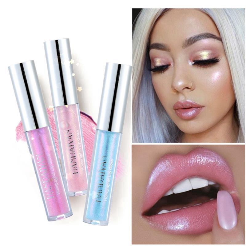 HANDAIYAN Liquid Crystal Glow Lip Gloss Laser Holographic Lip Tattoo Lipstick Makeup Jelly