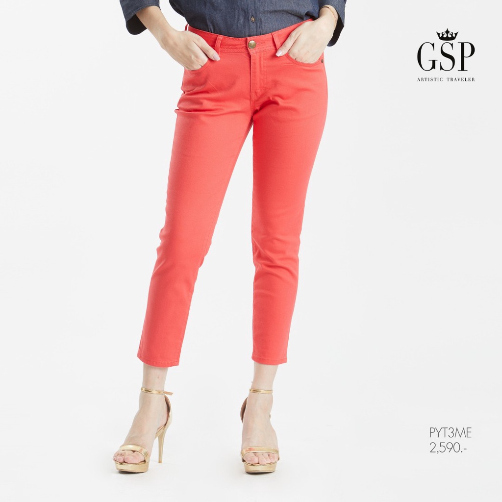 GSP กางเกงยีนส์ กางเกงผู้หญิง Jeans Easy Color Jeans กางเกงยีนส์สีส้มทรง Ankel Length (PYT3ME)