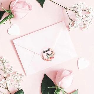 (P-081) 12บาท 500ชิ้น/ม้วน!!พร้อมส่ง สติ๊กเกอร์ Thank You สําหรับตกแต่งสแครบบุ้คสติ๊กเกอร์ขอบคุณ Thankyou Sticker