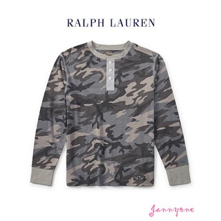 RALPH LAUREN CAMO SLUB COTTON JERSEY HENLEY (BOY SIZE 8-20)