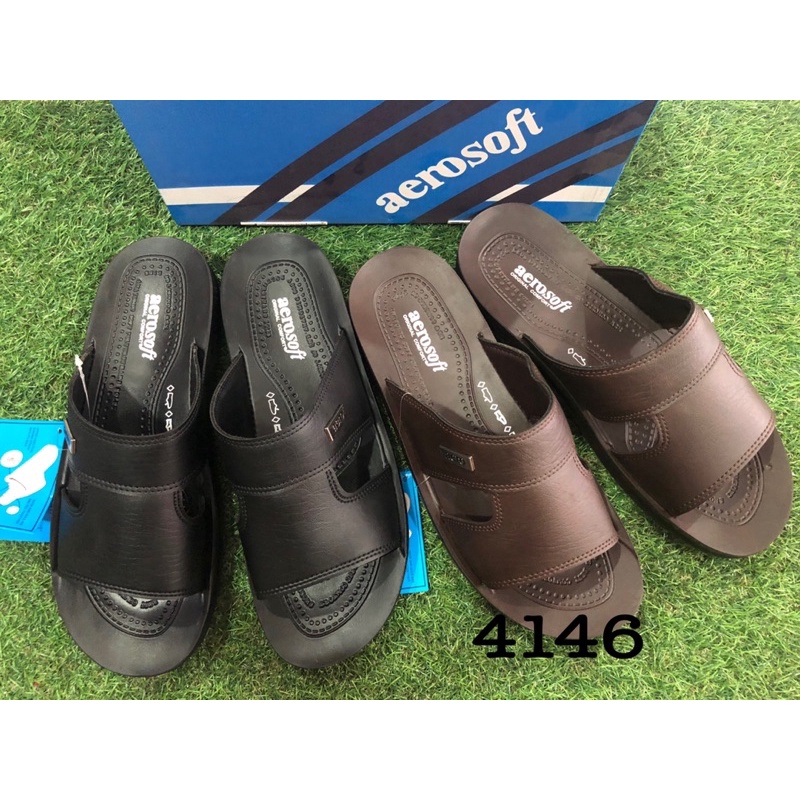 พร้อมส่ง aerosoft(แอโร่ซอฟ)รุ่น MA4146 รองเท้าแตะผู้ชาย พื้นPUแท้ ไซส์ 39-45