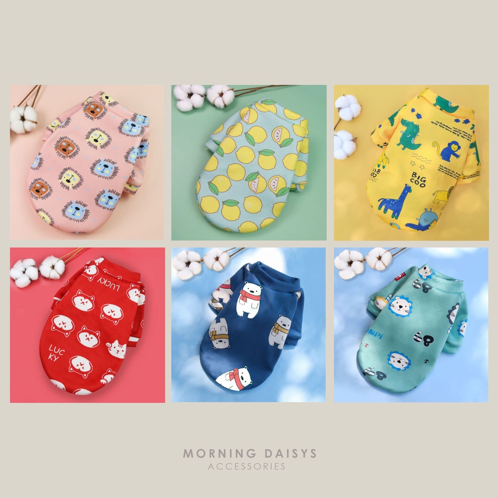 MORNING DAISYS  เสื้อสุนัข ลายน่ารัก ผ้าสำลีนุ่ม