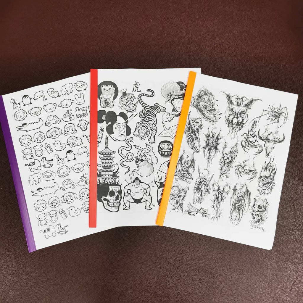 แบบลายสัก ลายวินเทจ A4 1เซต มี 10แผ่น แบบลายสัก ลายสัก ลายเส้นสัก แบบสักลายเส้น tattoo แทกทูรอยสัก ลายสักสวยๆ