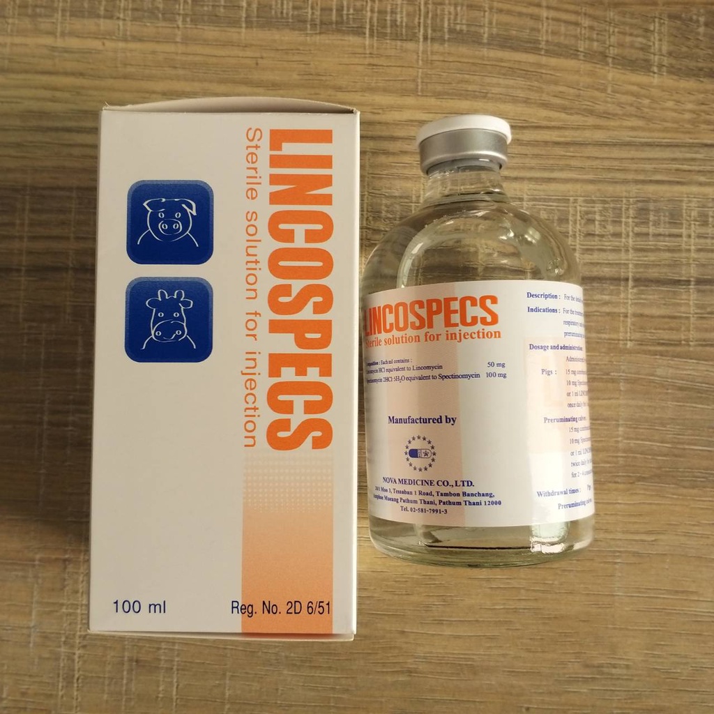 Lincospec ลินโคสเปคซ์ ลดการติดเชื้อสำหรับสัตว์ ขนาด 100ml ...
