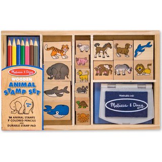 Melissa &amp; Doug รุ่น 3798 Stamp Set - Animal ชุดแสตมป์​พร้อมหมึก ชุดสัตว์ เสริมสร้างจินตนาการ การเรียนรู้