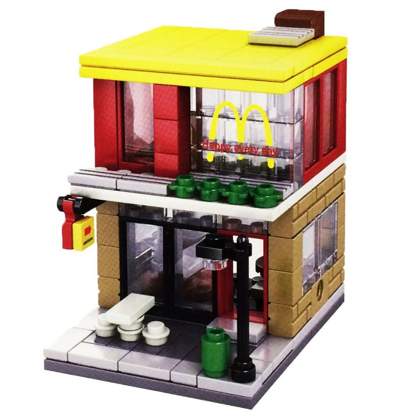 ตัวต่อ SEMBO BLOCK LEGO ชุด Mini Street - ร้านค้าแมคโดนัลด์ จำนวน 150 ชิ้น สามารถนำร้านอื่นมาต่อเป็นเมืองได้