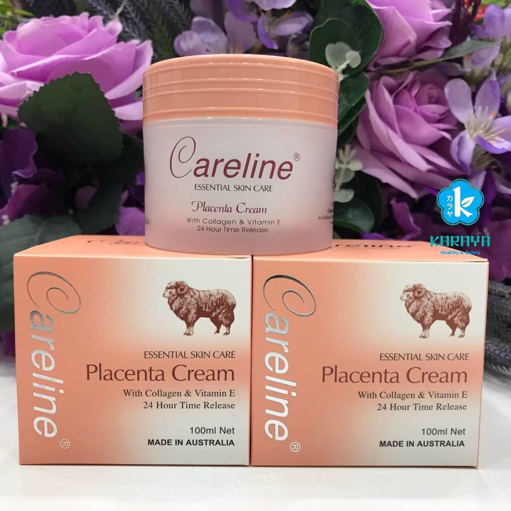 ครีมรกแกะ Careline Placenta Cream with Collagen &amp; Vitanmin E แท้ 100% นำเข้าจากออสเตรเลีย ขนาด 100mlสูตร3in1