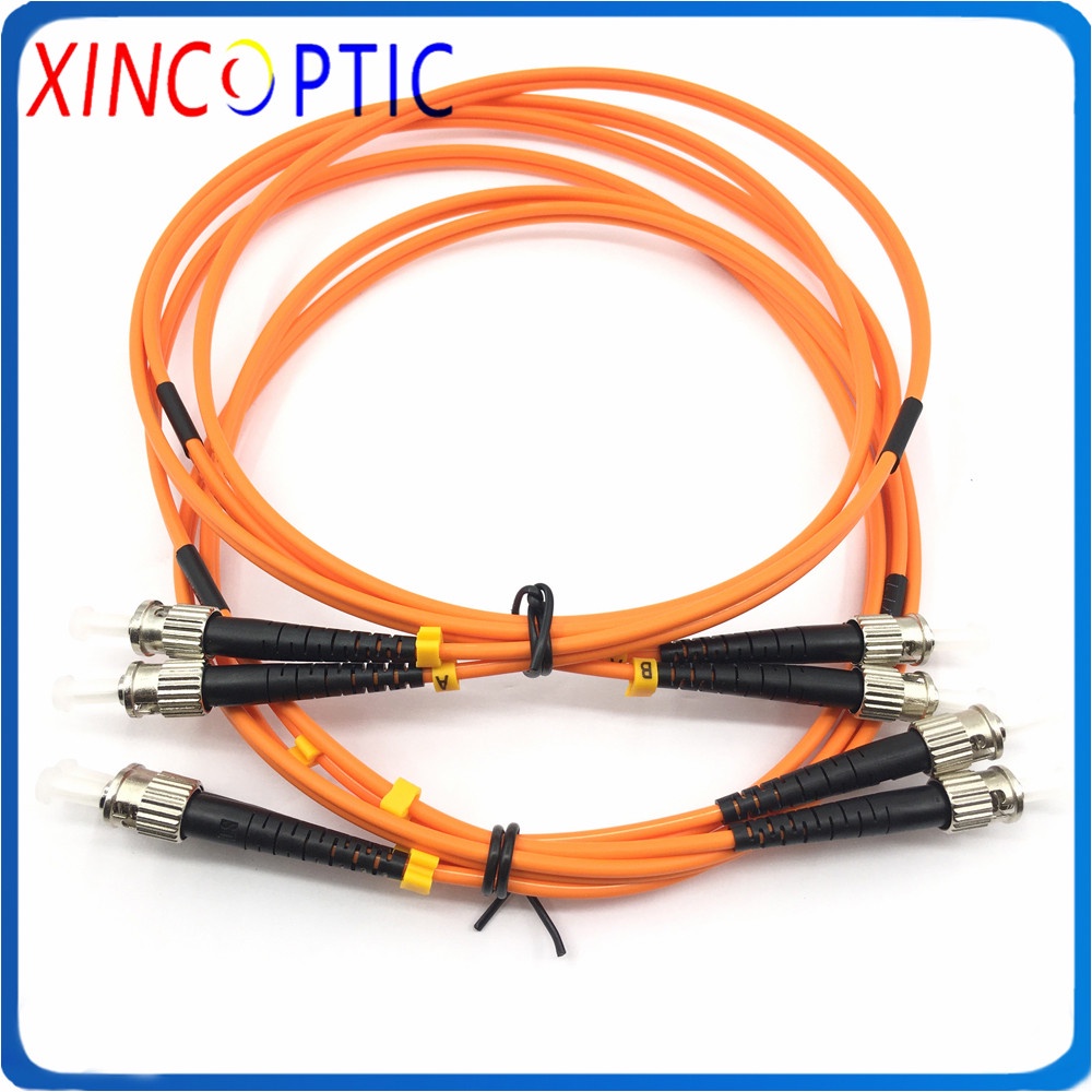 MM 50/125 Duplex,3.0mm,1M,LSZH Jacket,ST/UPC-ST/SC/FC/LC Fiber Patch Cord,2Cores Multimode OM1 OM2 F