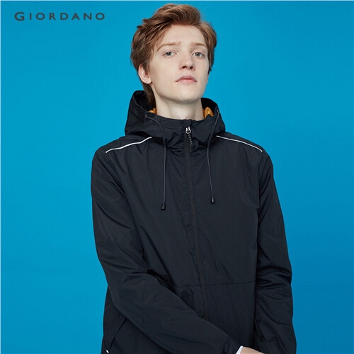 GIORDANO MEN Contrast hooded with drawstring jacket 01079742