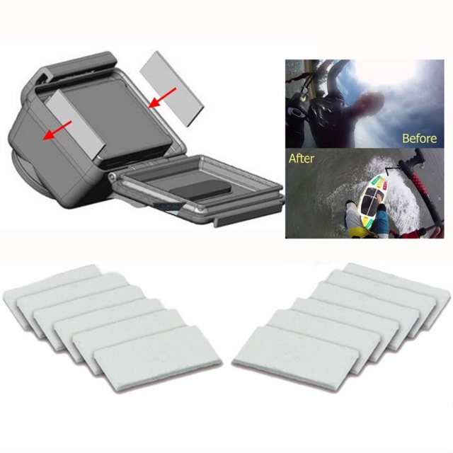 Anti  Fog 12 ชิ้น แผ่นกันฝ้าสำหรับ Gopro Yi SJ4000 Action Camera ทุกรุ่น