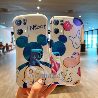 เคสโทรศัพท์ Casing OPPO Reno7 Z Reno6 Z 5 Pro 5G Small Waist Cartoon Minnie Mickey Couples Blu-ray Phone Case Shockproof Back Cover OppoReno7 Z Pro 5G เคส