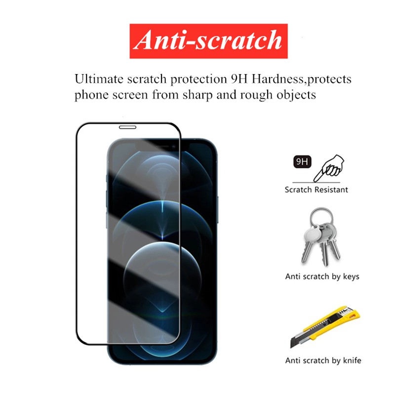 ฟิล์มกระจกนิรภัยกันรอยหน้าจอ 9H สําหรับ iPhone 14 13 12 Pro MAX 11 Pro MAX X XS MAX XR #7