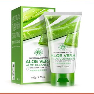 (ของแท้/พร้อมส่งกดเลย) Bioaqua Moisture Aloe Vera Foam Cleanser 100ml โฟมล้างหน้าว่านหางจระเข้ ช่วยทำความสะอาดผิวได้ล้ำ