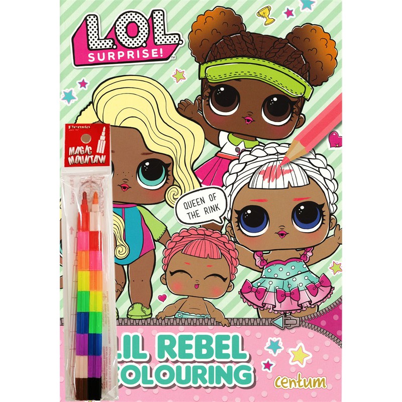 L.O.L Surprise! Lil Rebel Colouring Book สมุดภาพระบายสี สมุดระบายสี + ดินสอสีต่อไส้ [หนังสือภาษาอังก
