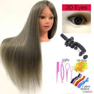 ∈3D Eye Mannequin Head With Long 85% Real Hair Styling Training Head Dummy  Dolls Tete De Cabeza For Hairdresser Braiding | Shopee Thailand