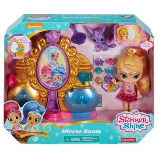 Fisher-Price Nickelodeon ตุ๊กตา Shimmer &amp; Shine และห้องกระจกวิเศษ Mirror Room Playset ของแท้