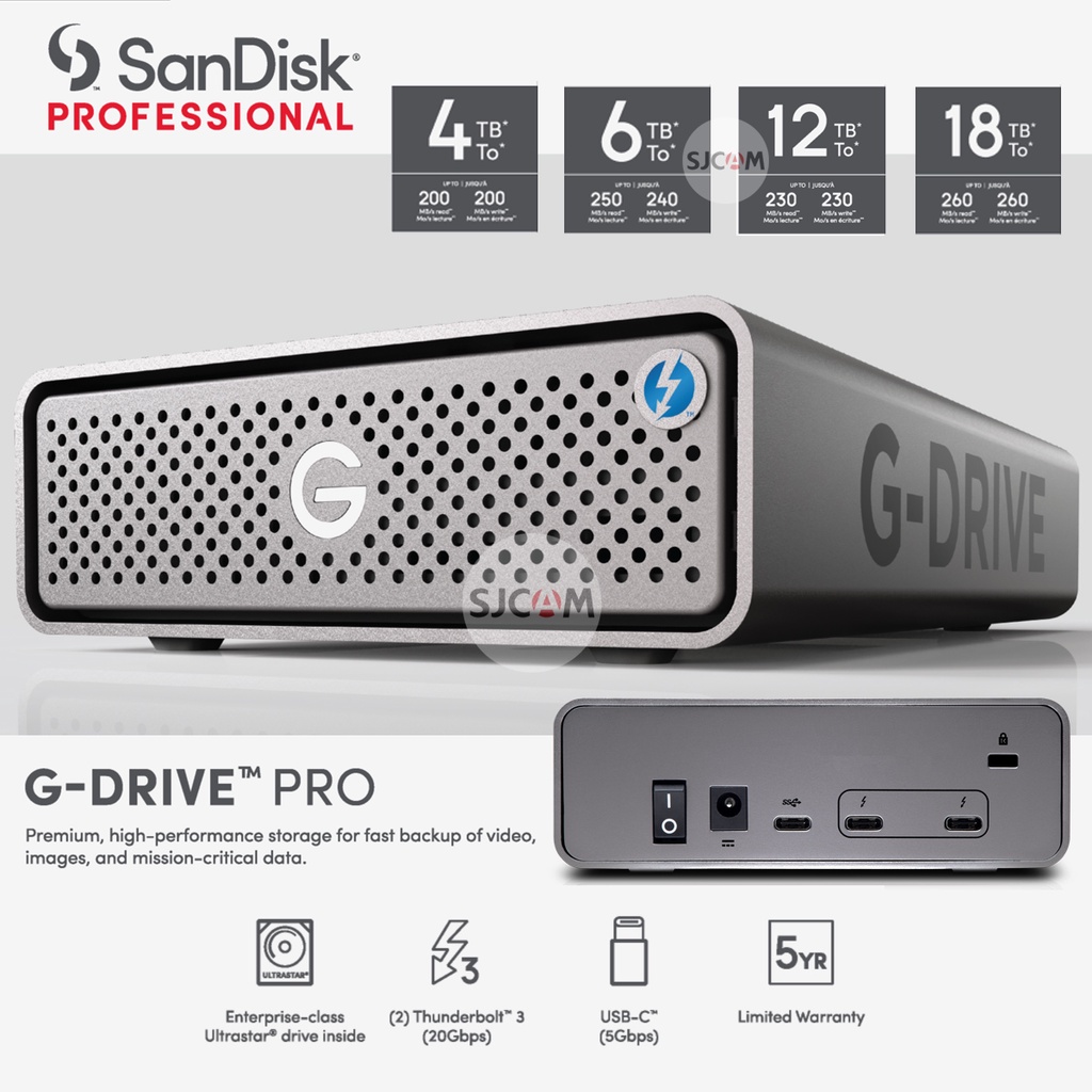 新しいブランド タートルトレードSanDisk Professional 12TB G-Drive PRO エンタープライズクラスデスクトップハードドライブ  Thunderbolt USB-C 7200RPM Ultrastarドライブ 内側 並行輸入