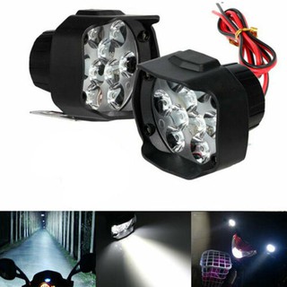 *สปอร์ตไลท์ 9 LED ราคา 1ชิ้น ไฟหน้ารถจักรยานยนต์ สีขาว 15W 12v-80v