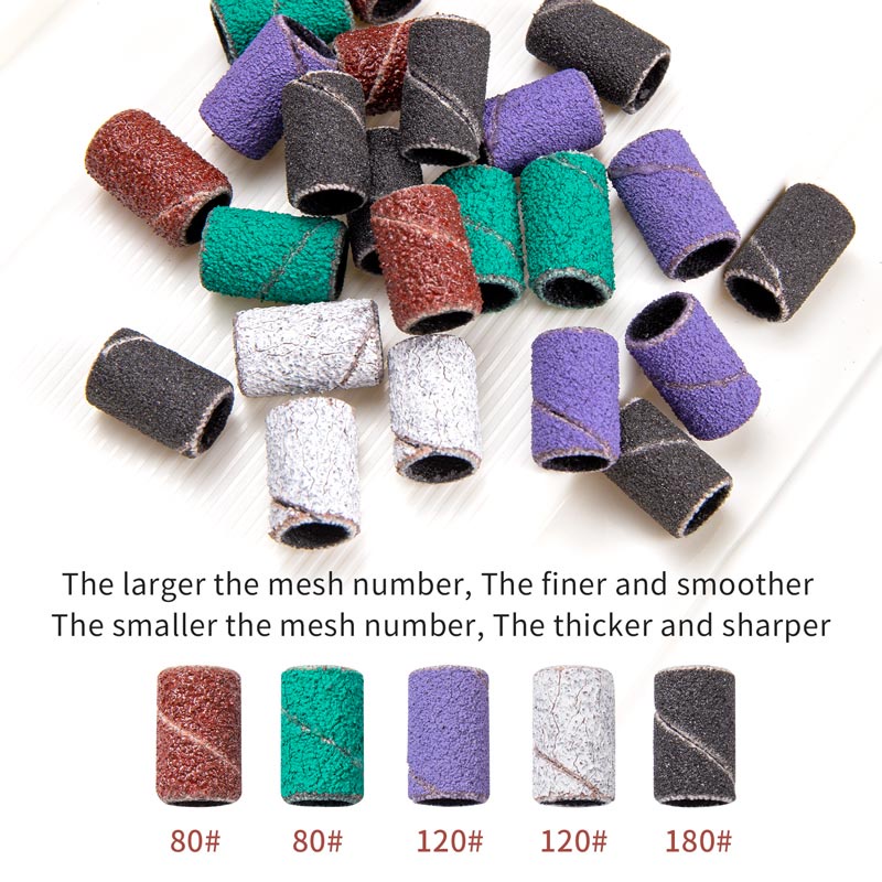 LUSLUKING สายกระดาษทรายขัดเล็บ#80#120#180 / เครื่องเจียรทรายวงกลมเล็บสว่านบิตขัดวงสําหรับอุปกรณ์ทําเล็บ - รูปที่ 2