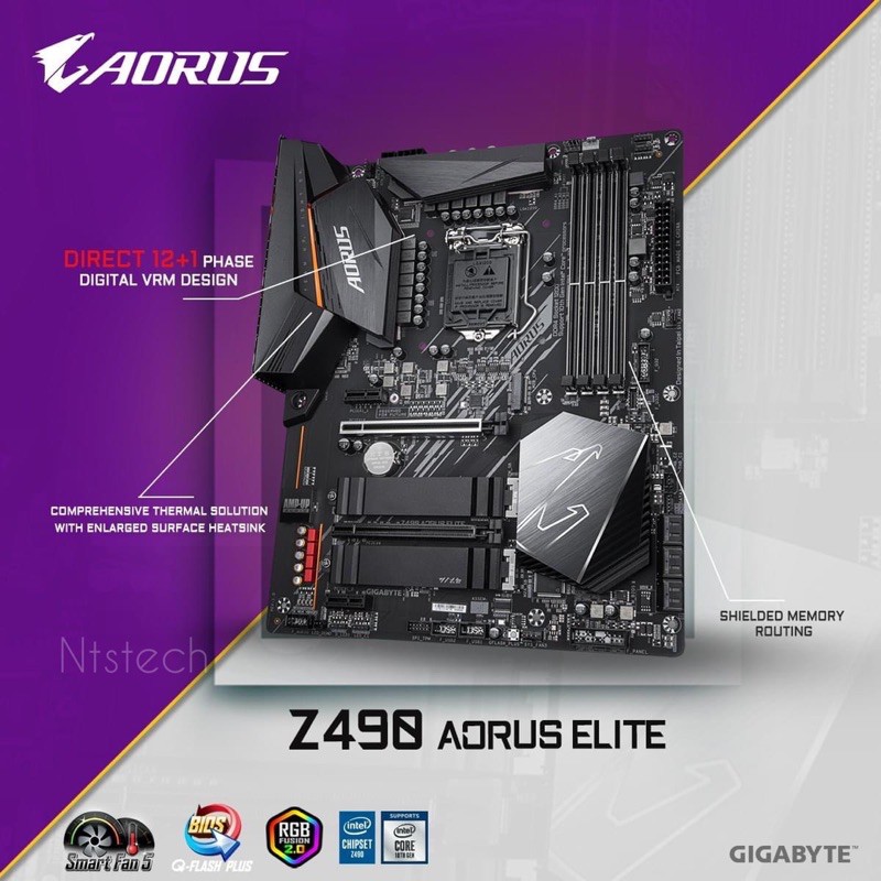 🛒✨ 11.11 SALE📌MAINBOARD 1200 GIGABYTE Z490 AORUS ELITE แท้ 100% ประกันศูนย์ไทย