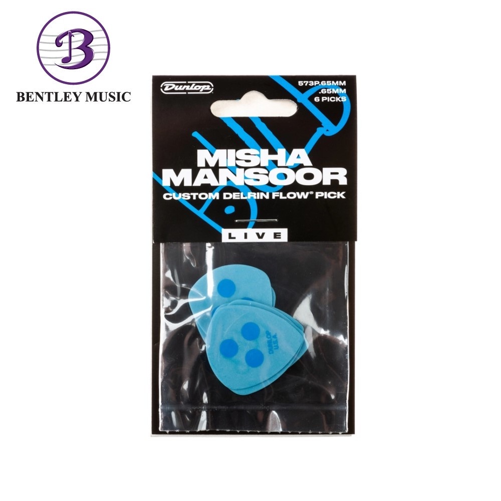 Dunlop 573P 65MM Misha Mansoor Custom Flow Live Pick, 6-Pack