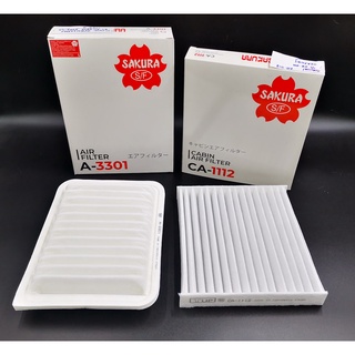Set กรองอากาศ+กรองแอร์ Air Filter+Cabin Air Filter TOYOTA Altis (1.6/1.8/2.0) ปี2008-2013, Altis CNG 1.6 ปี2011-2013