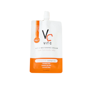 แท้ วีซี วิตซีน้องฉัตร ไวท์เทนนิ่ง ครีม แบบซอง VC Vit C Whitening Cream 7 g.