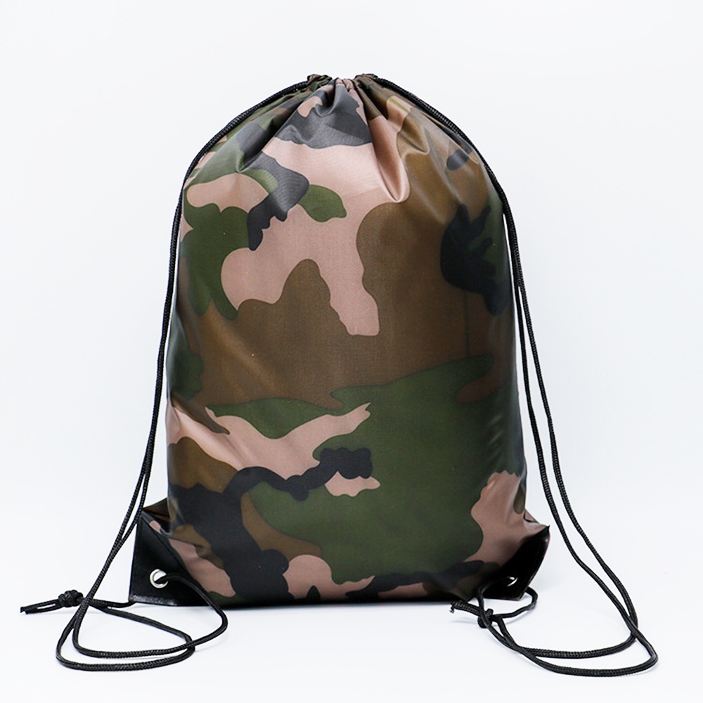 AUBREY1 Unisex Camouflage Drawstring Bag Fashion Oxford Bag Backpack Shoes Clothes Storage Riding Travel Small Outdoor Thicken Portable Sports Bag/Multicolor
