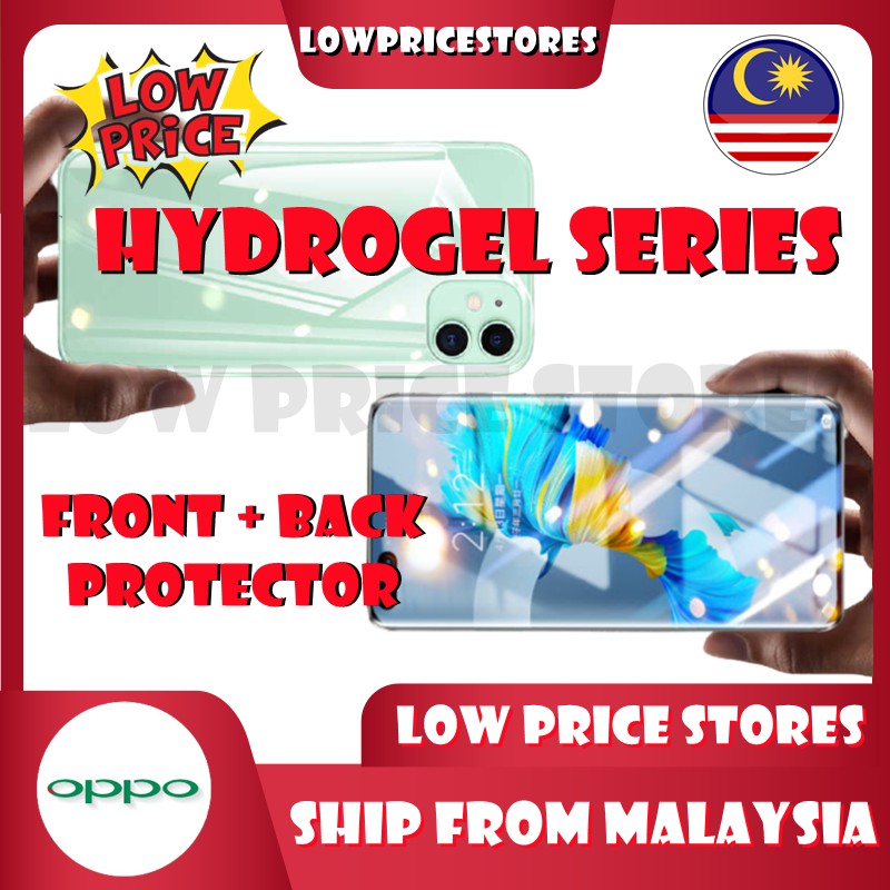 HYDROGEL Oppo A9 (เวอร์ชั่น 2020)/ Oppo A9/ Oppo A9x ตัวป้องกันหน้าจอด้านหน้า + หลัง