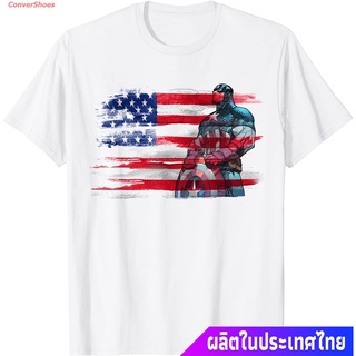 เสื้อยืดสุดเท่เสื้อยืดผู้ชายและผู้หญิง Marvel Capn America Stand To Honor RedWhiteBlue T-Shirt Sports T-shirtSto5XL