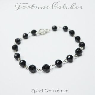 Black Spinel 6mm with chain (No.146)