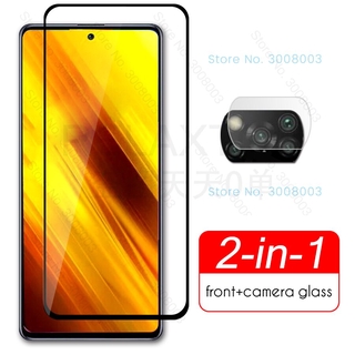 2 - In - 1 Poco X 3 Nfc กระจกป้องกันเลนส์กล้องสําหรับ Pocophone X 3 Nfc Global Version Xiaomi Pocox 3 สมาร์ทโฟน 6 . 67 นิ้ว