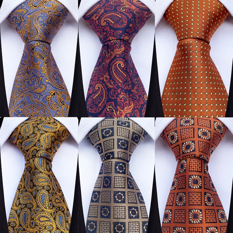 แฟชั่นผู้ชาย Tie เนคไท 8 ซม. Jacquard ทอดอกไม้ Paisley Polka Dot งานแต่งงานธุรกิจเนคไท Neckwear