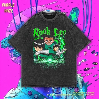 เสื้อยืด ขนาดใหญ่ พิมพ์ลาย Haze Rock Lee สีม่วง | หินล้างทําความสะอาด | เสื้อเชิ้ต ลาย Rock Lee | อนิเมะ | เสื้อยืด ลายก