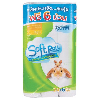 ✨ขายดี✨ บิ้กซี กระดาษชำระ แพค 24+6 ม้วน Big C Toilet Paper Pack 24+1