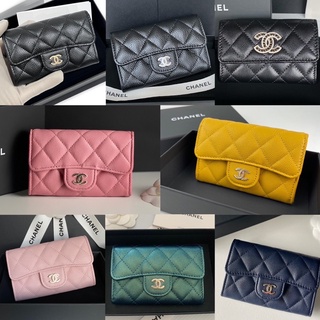 Chanel card holder ที่ใส่การ์ด บัตรต่างๆ ฝาพับ caviar / lamb ชาแนล ของแท้ ส่งฟรี EMS ทั้งร้าน