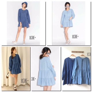 440.- ส่งฟรีจร้า:::dolly denim mini- dress:::