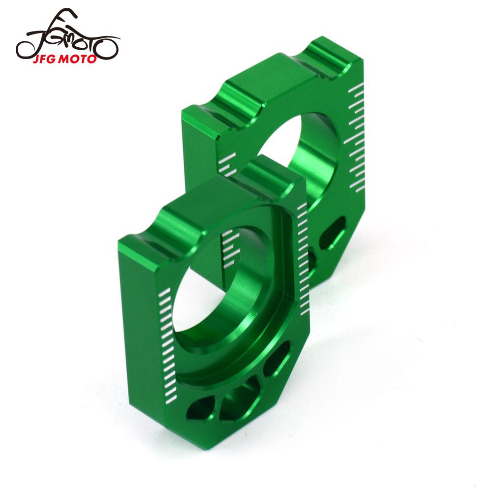 ตัวปรับโซ่บล็อกเพลา CNC สำหรับรถ KX125/250 ปี2003-2008 KX250F 2004-2016 KX450F 2006-2016 KLX450R 2008-2015 อะไหล่รถแข่งมอเตอร์ครอส ราคา ถูกที่สุด ดีลบีเคเค