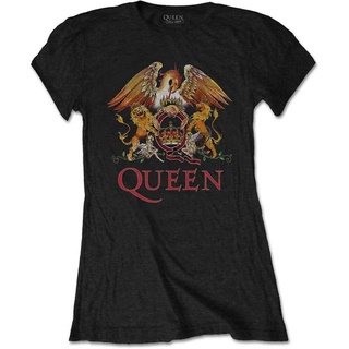 เสื้อยืดโอเวอร์ไซส์เสื้อยืด ผ้าฝ้าย พิมพ์ลายโลโก้ Queen Clic Crest คุณภาพสูง สําหรับผู้ชายS-3XL