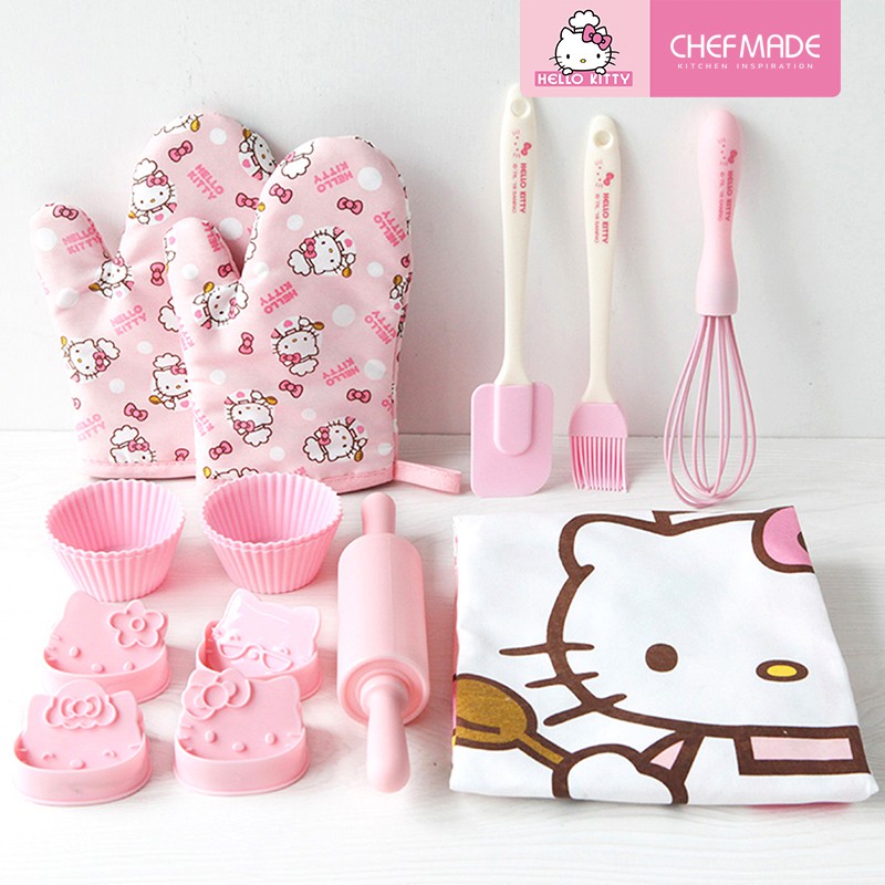 CHEFMADE รูปแบบ Hello Kitty, เด็ก DIY ชุดเครื่องตัดคุกกี้เค้ก, 8 ชิ้นแต่ละชุด, ชุดเครื่องมืออบ, ของขวัญของขวัญสำหรับเด็ก KT7071