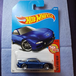 hotwheels mazda RX7 สีน้ำเงิน รถเหล็ก