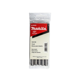 MAKITA ดอกสว่านเจาะเหล็ก HSS ขนาด 1/2 นิ้ว  (5PCS/1PAC) รุ่น D-22224